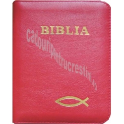 Biblie piele medie culoare rosie